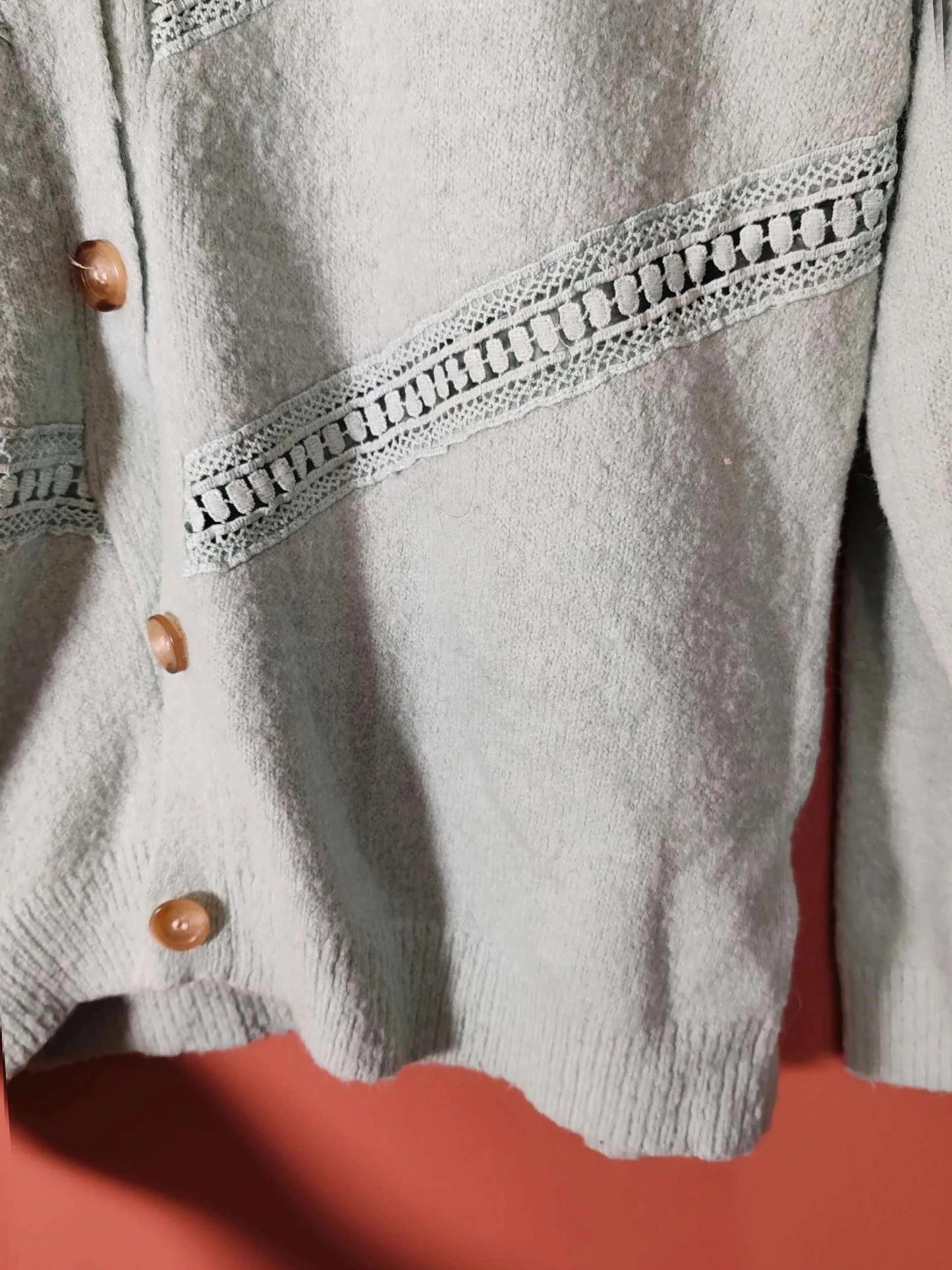 Cardigan dentelle vert d'eau taille M/L