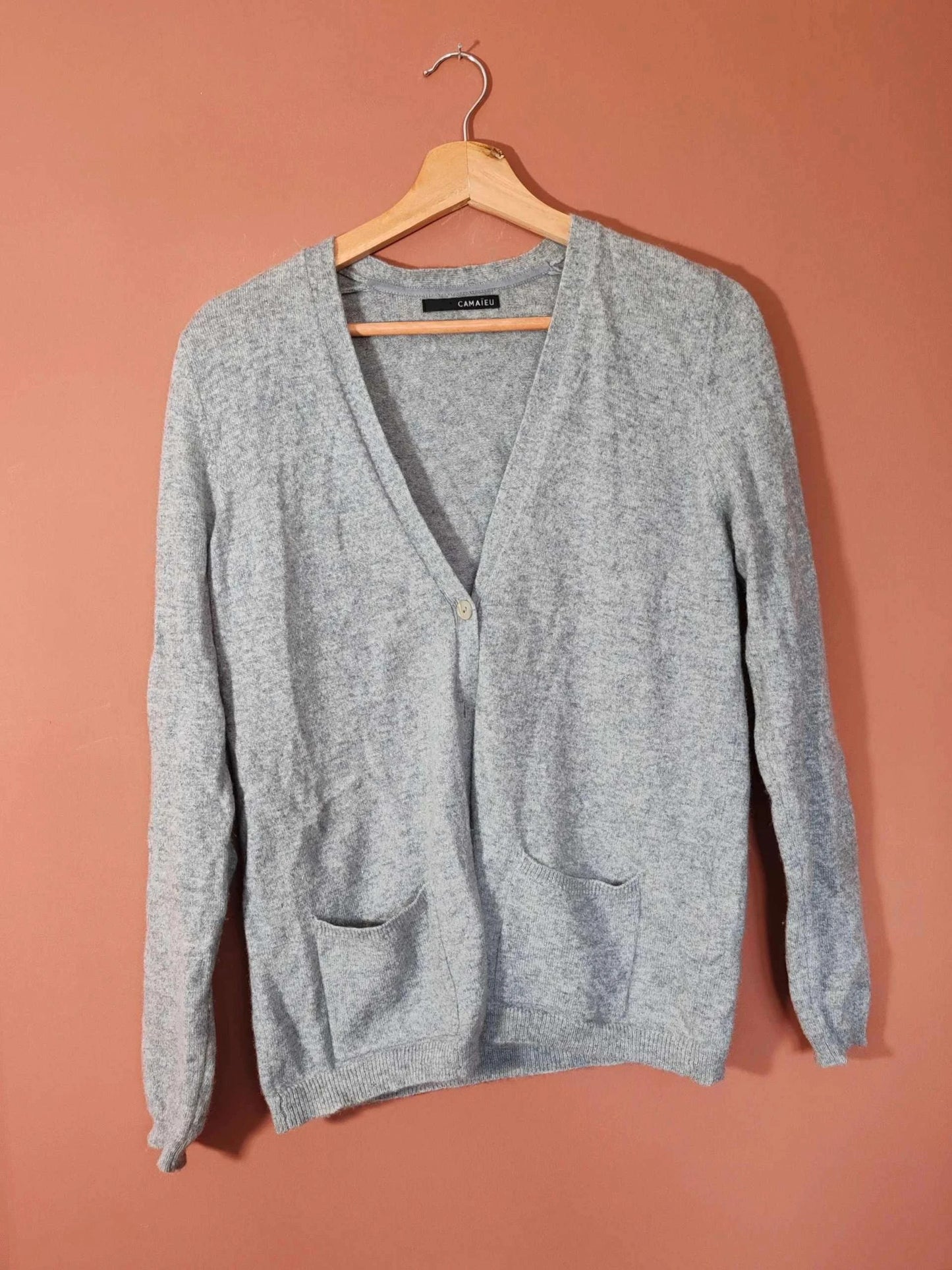 Cardigan cachemire gris taille S