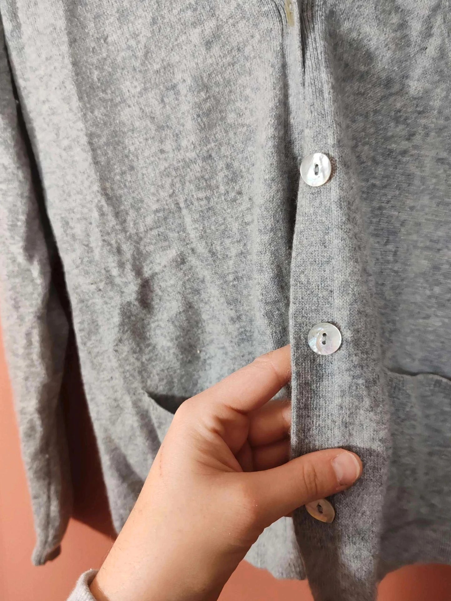 Cardigan cachemire gris taille S