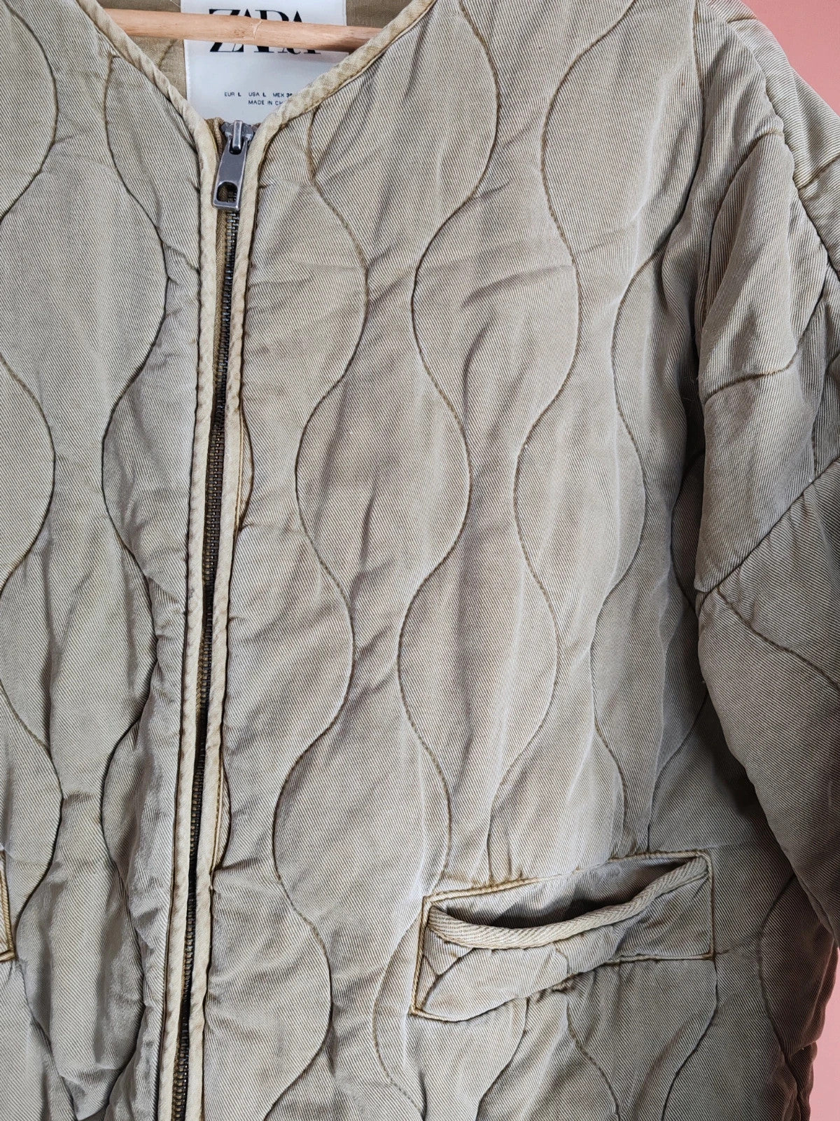 Veste matelassée kaki Zara taille L