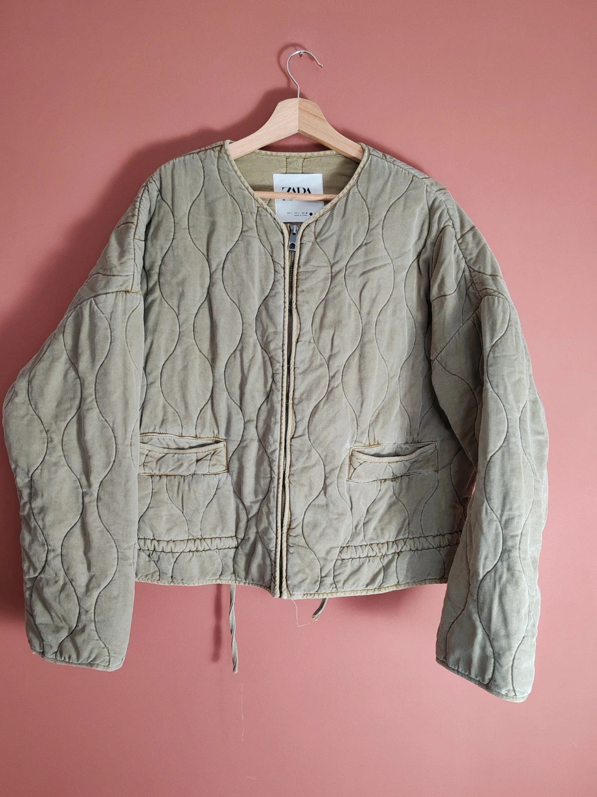 Veste matelassée kaki Zara taille L