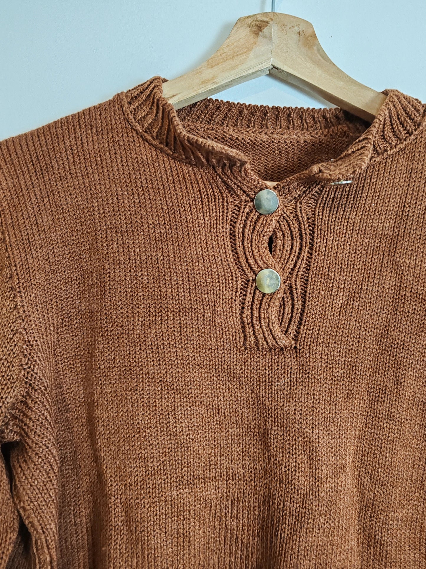 Pull maille marron boutons taille S/M