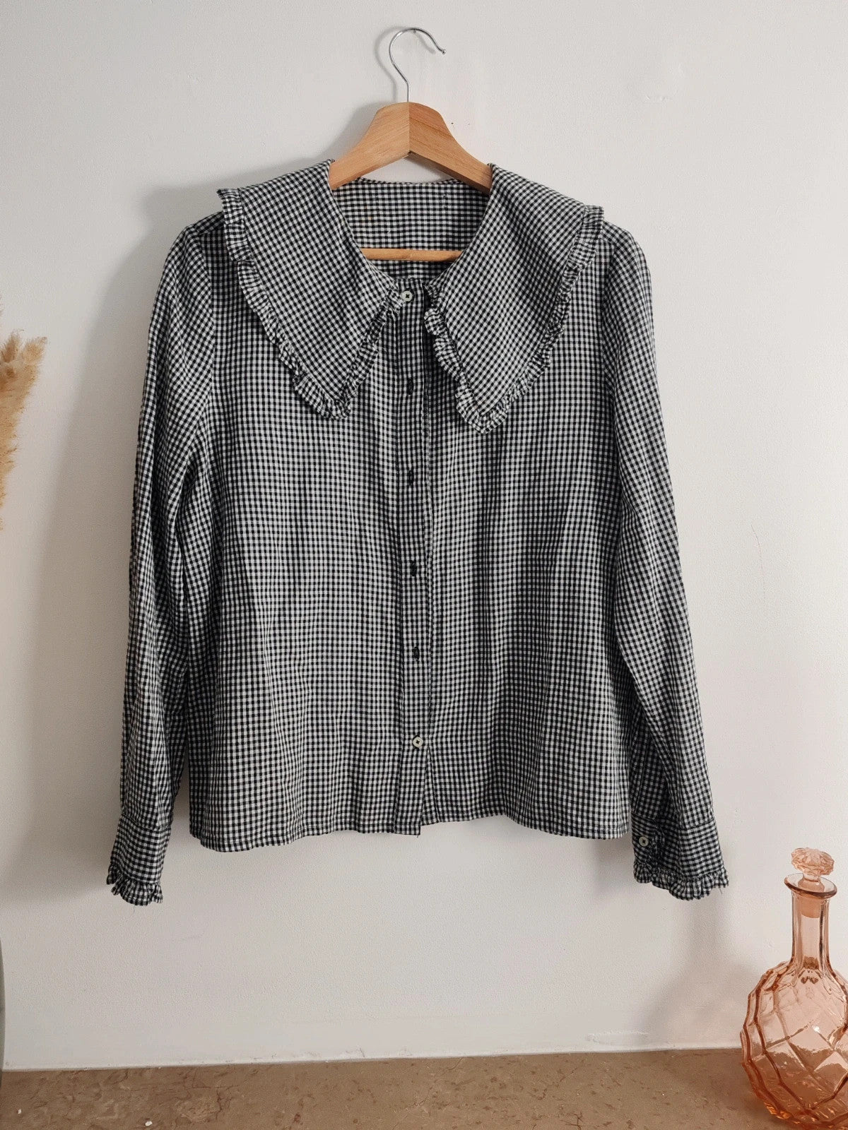 Blouse vichy col claudine taille S/M