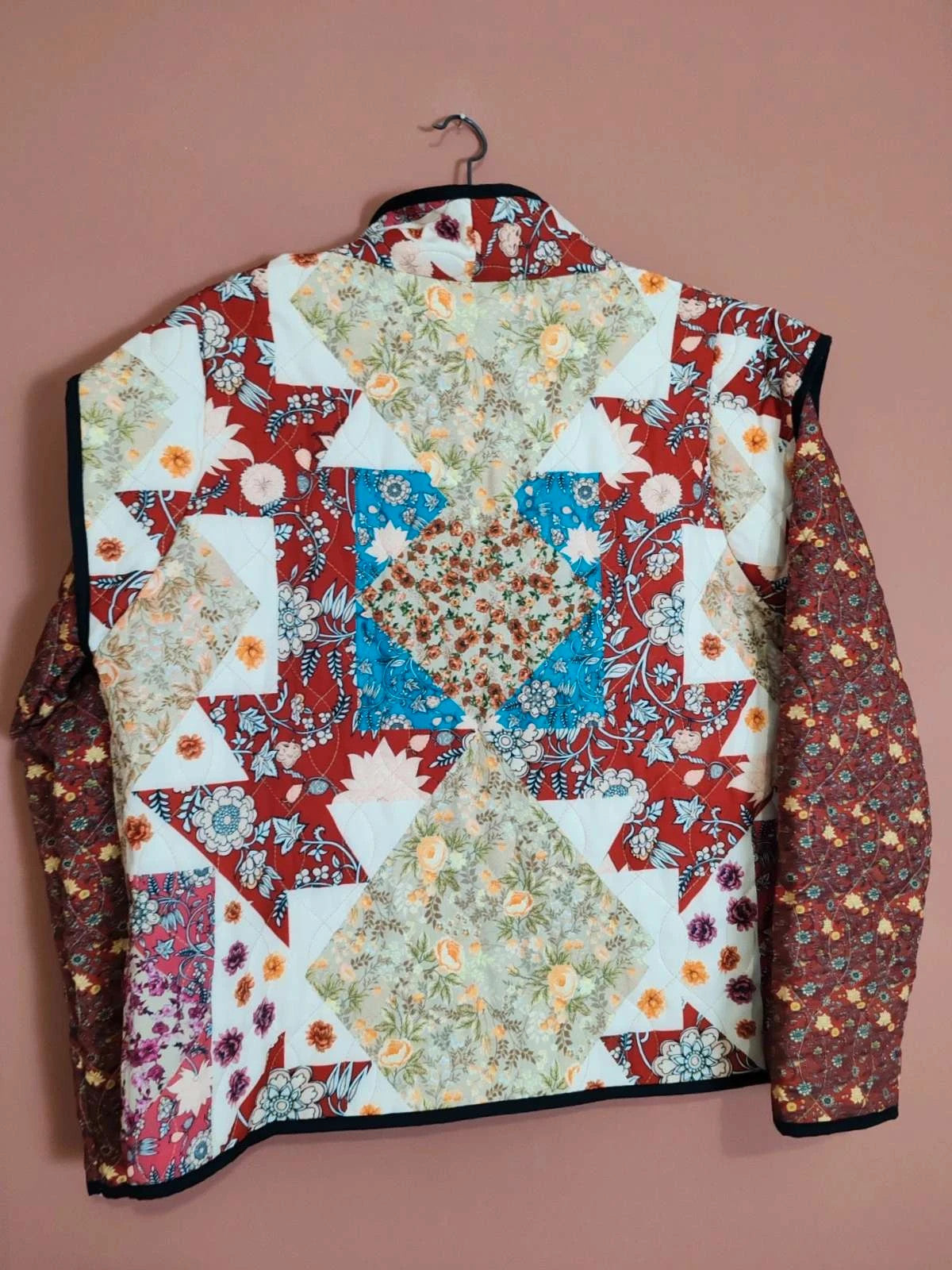 Veste patchwork bordeaux taille S/M