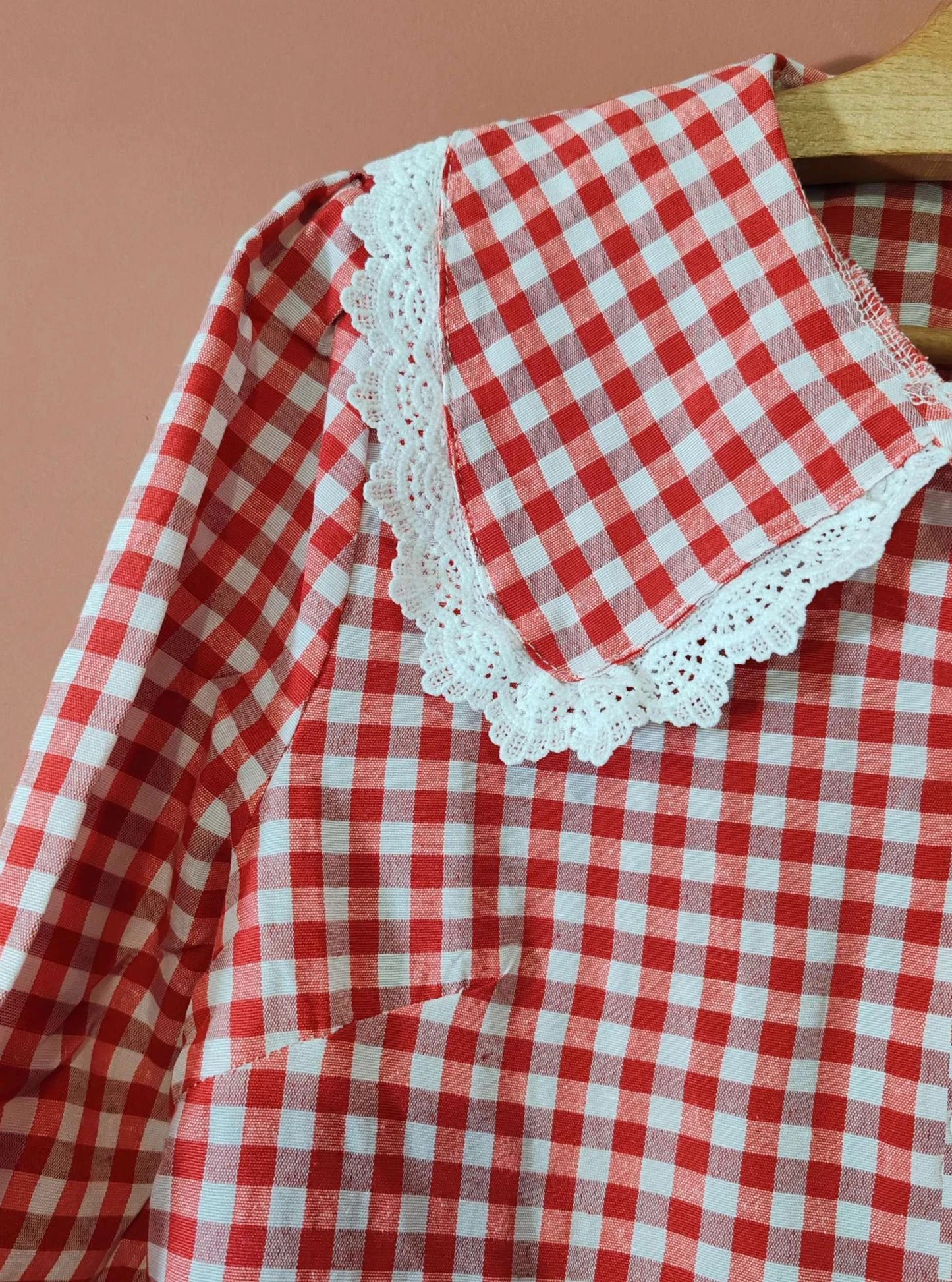 Blouse vichy rouge taille S