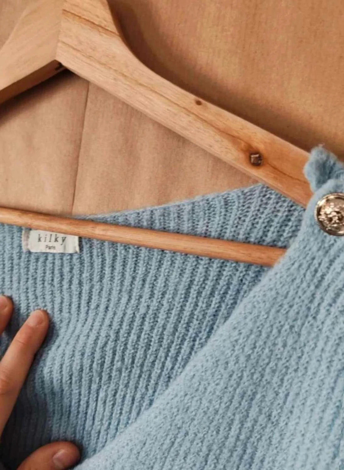 Pull marinière bleu et doré
