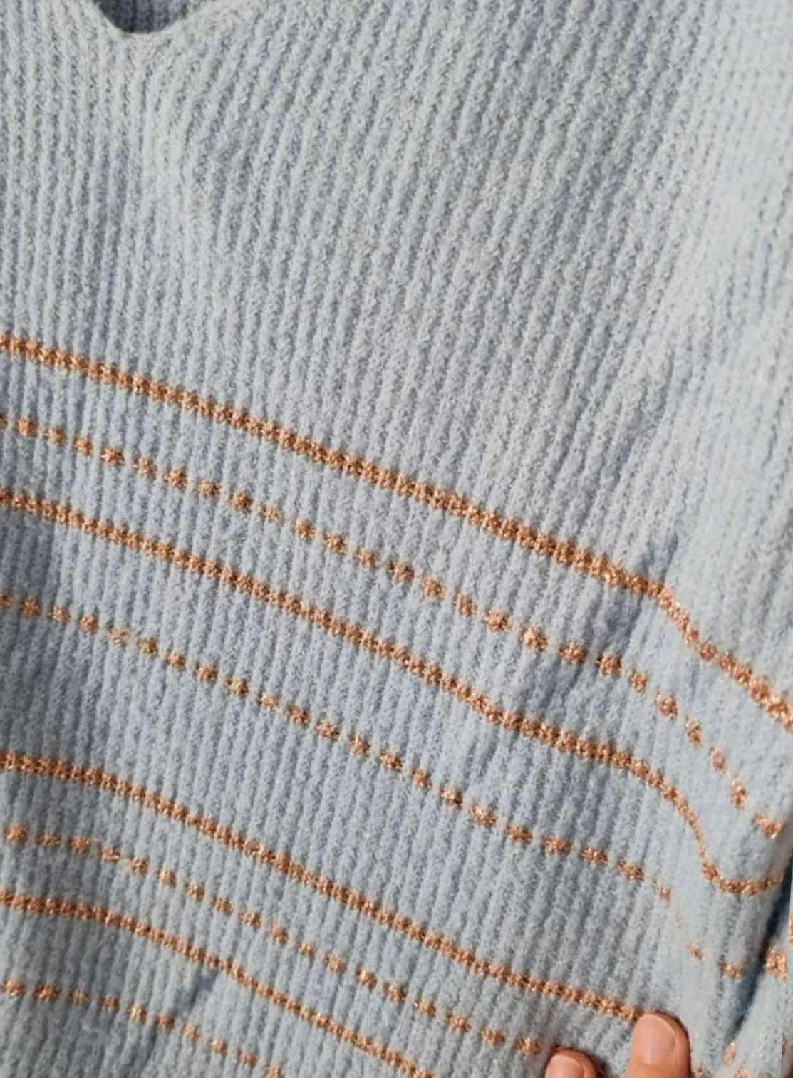 Pull marinière bleu et doré