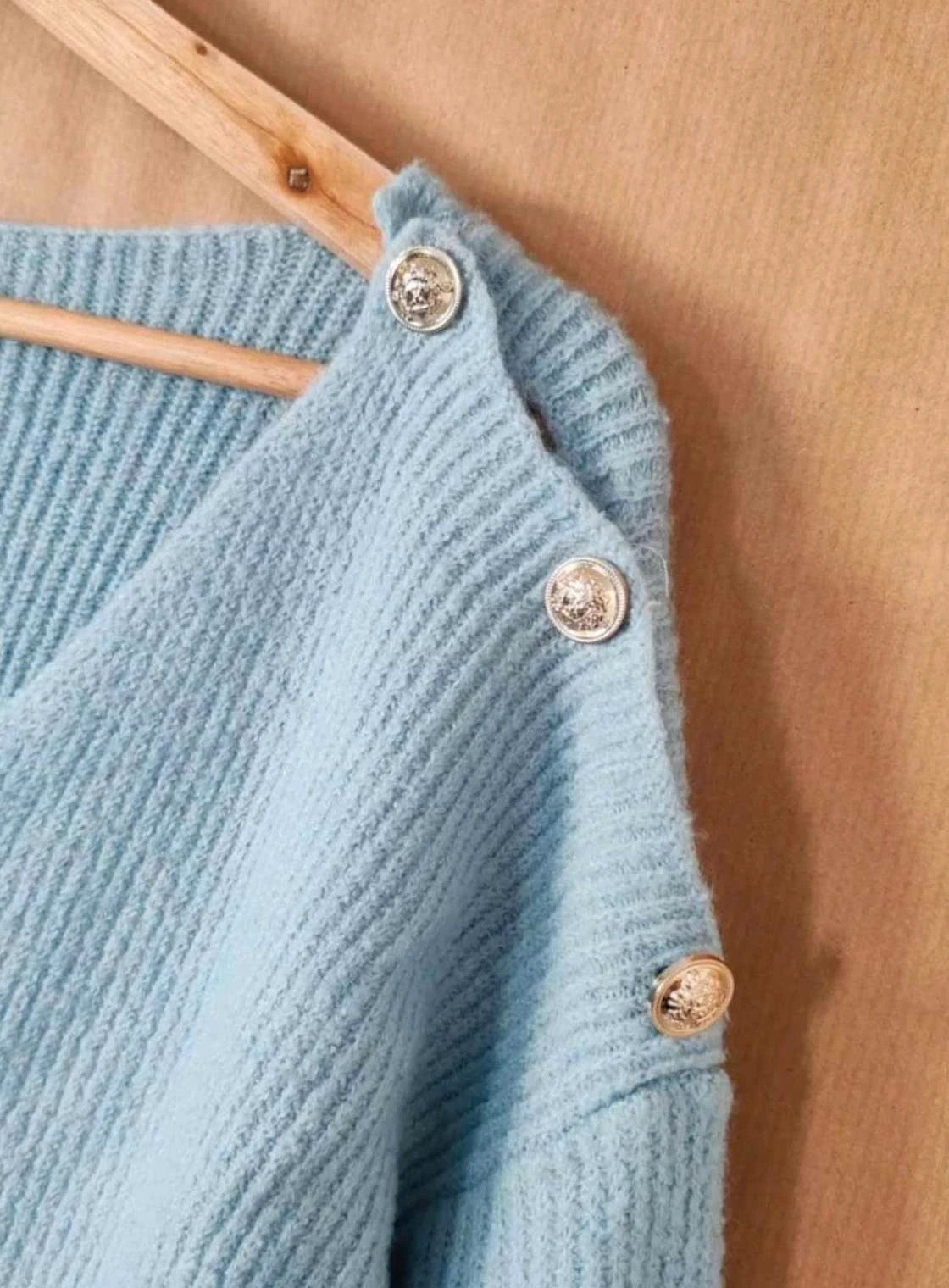 Pull marinière bleu et doré
