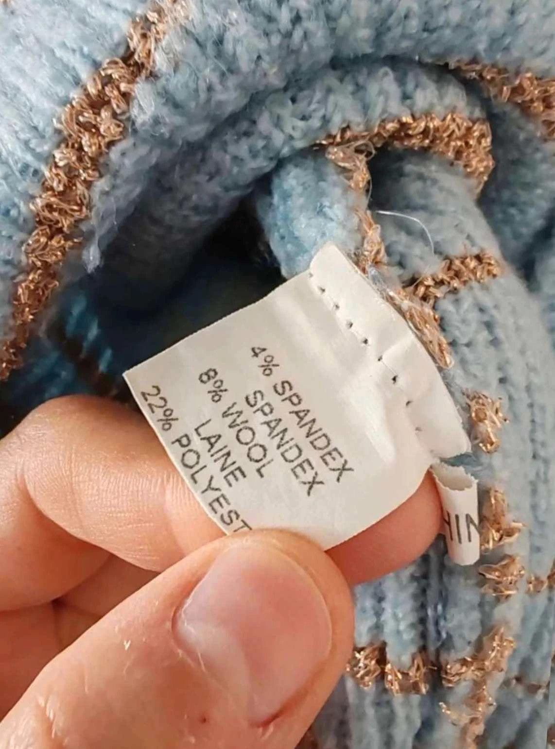 Pull marinière bleu et doré