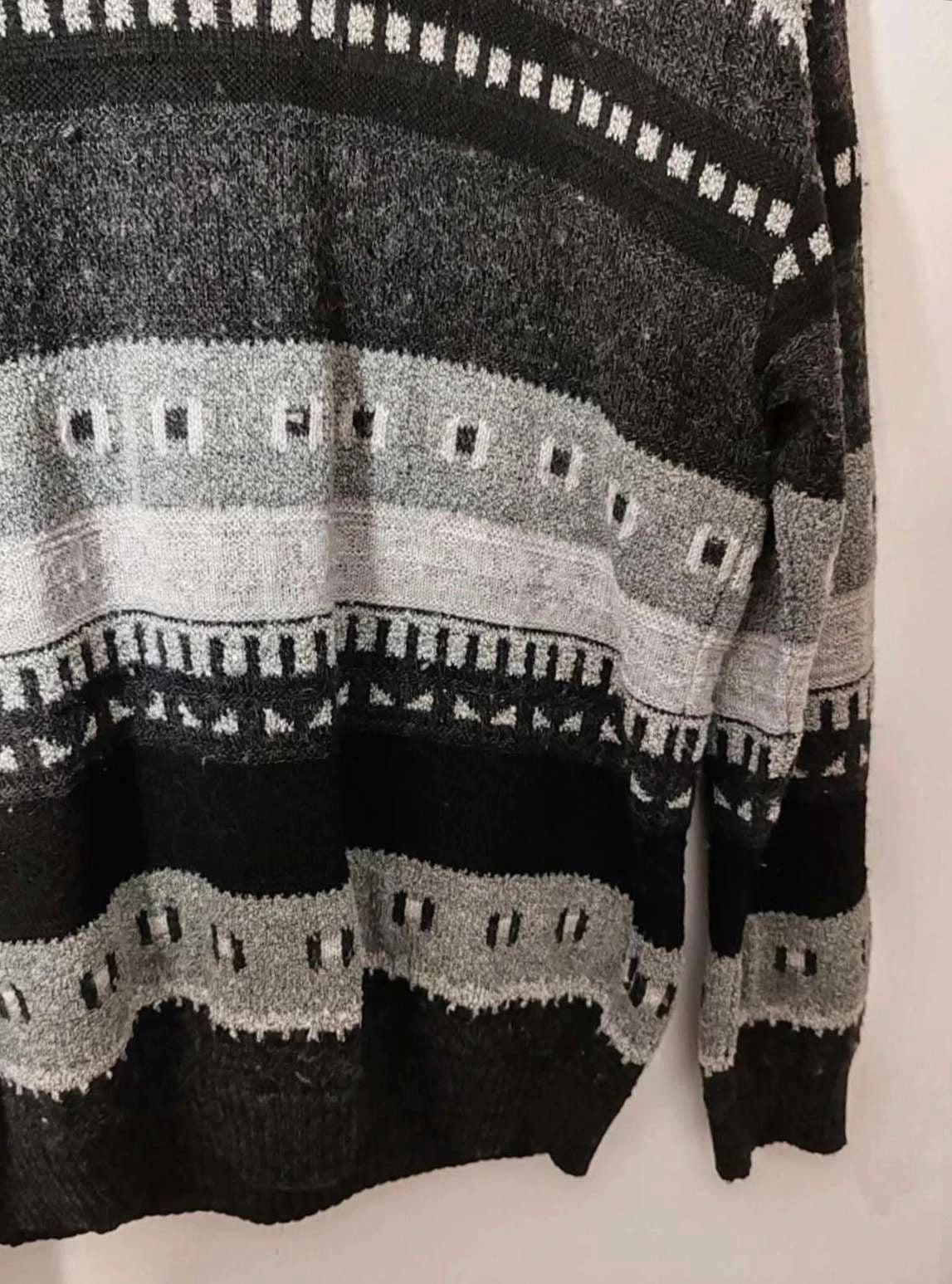 Pull jacquard vintage noir