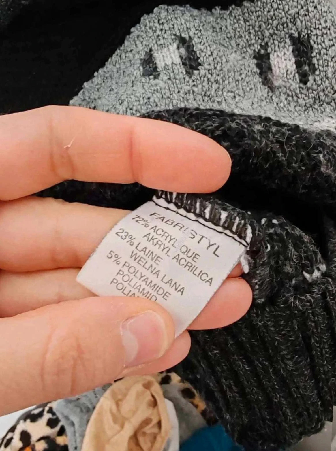 Pull jacquard vintage noir