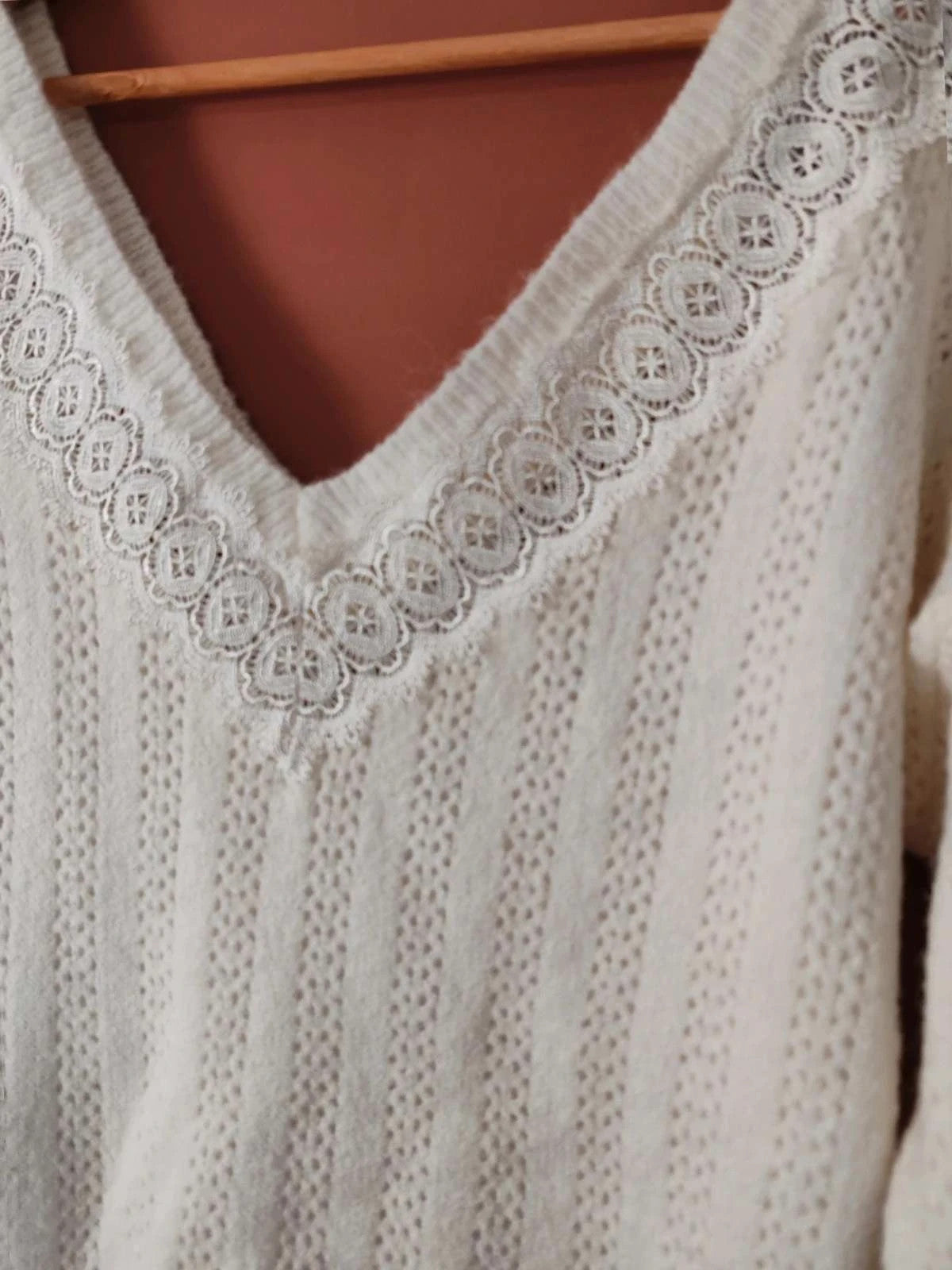 Pull dentelle blanc taille M/L