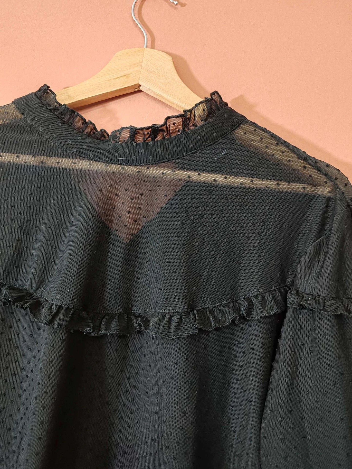 Blouse plumetis noir taille XL