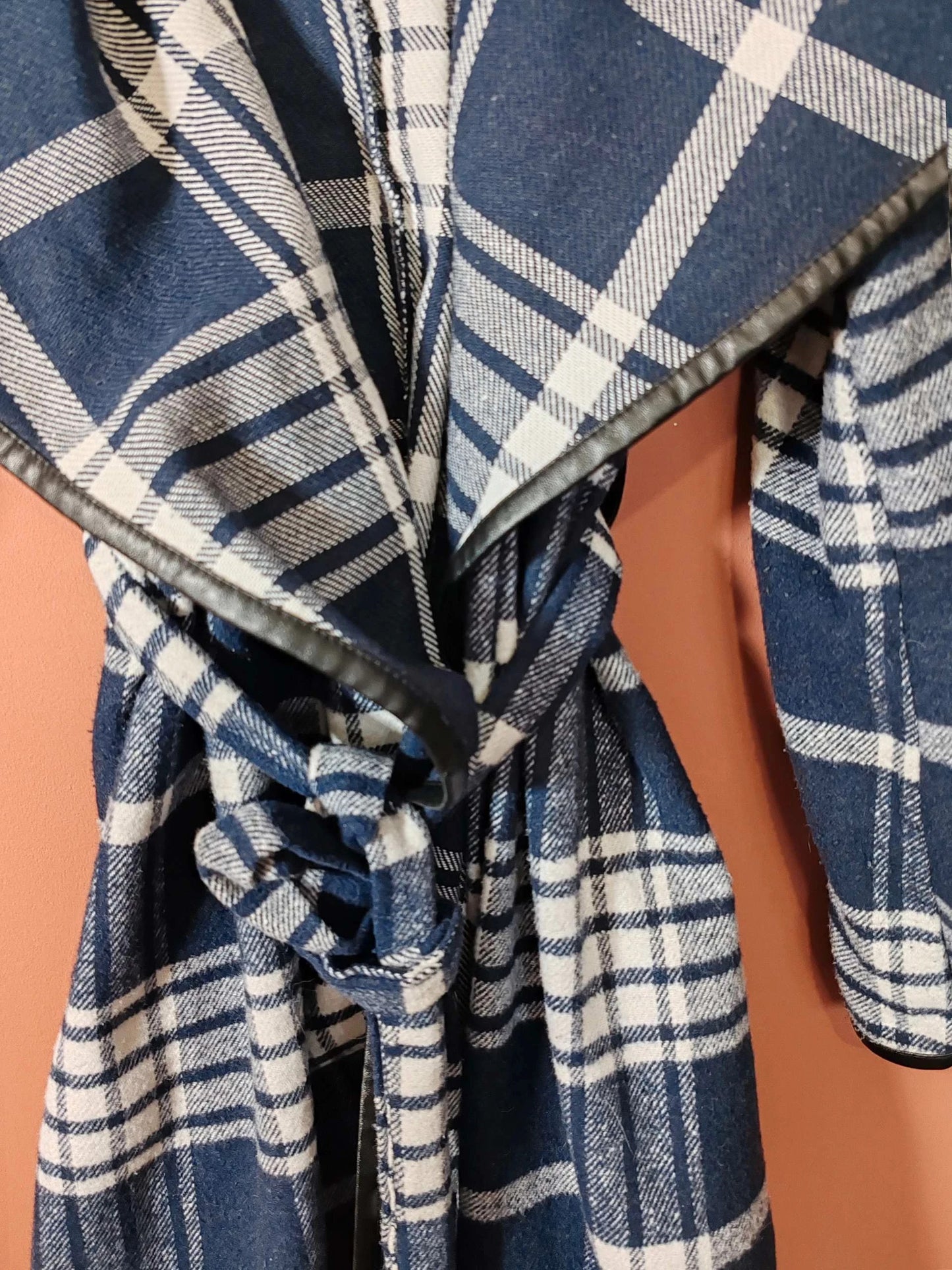 Veste longue carreaux