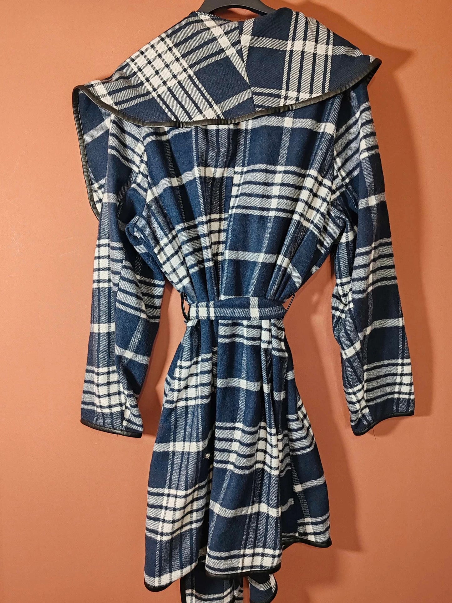 Veste longue carreaux
