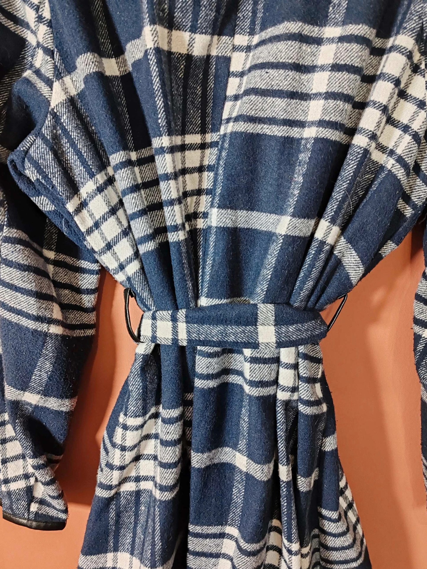 Veste longue carreaux