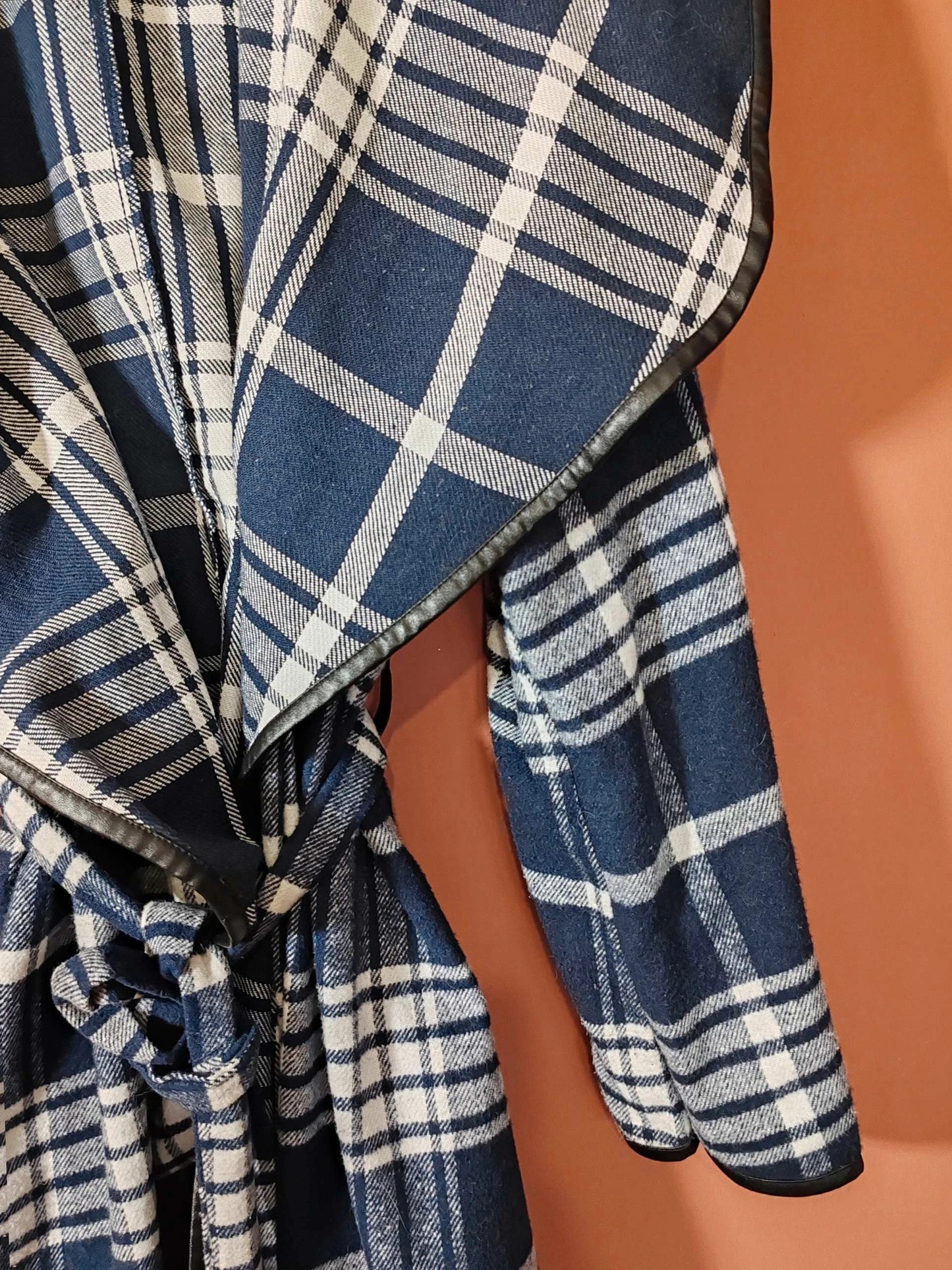 Veste longue carreaux