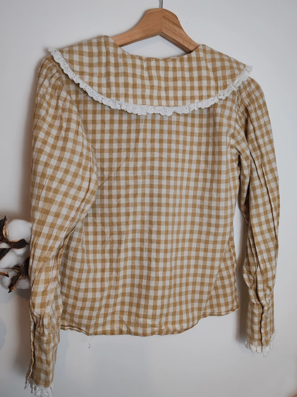 Blouse vichy courte jaune taille S/M