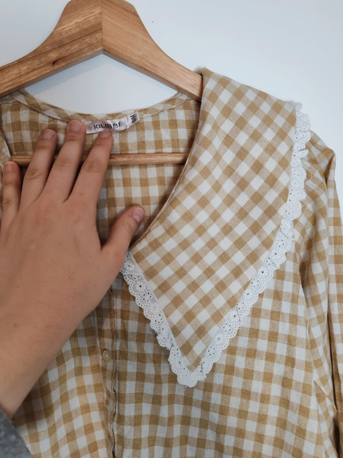 Blouse vichy courte jaune taille S/M