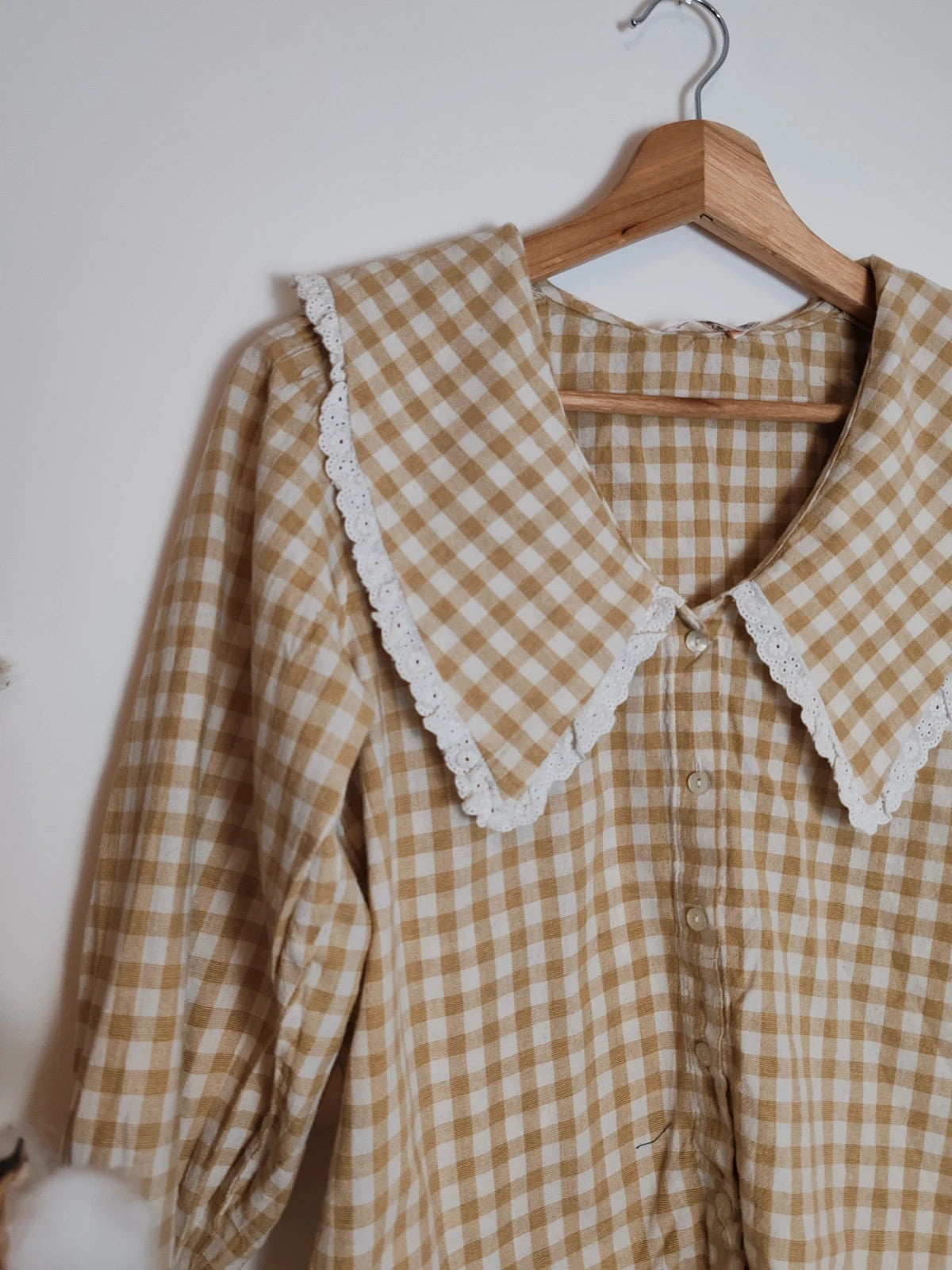Blouse vichy courte jaune taille S/M