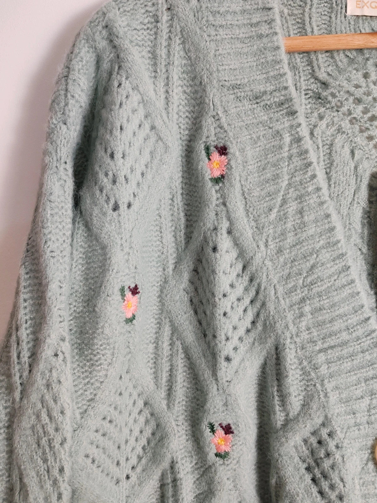 Cardigan broderies fleurs taille M/L