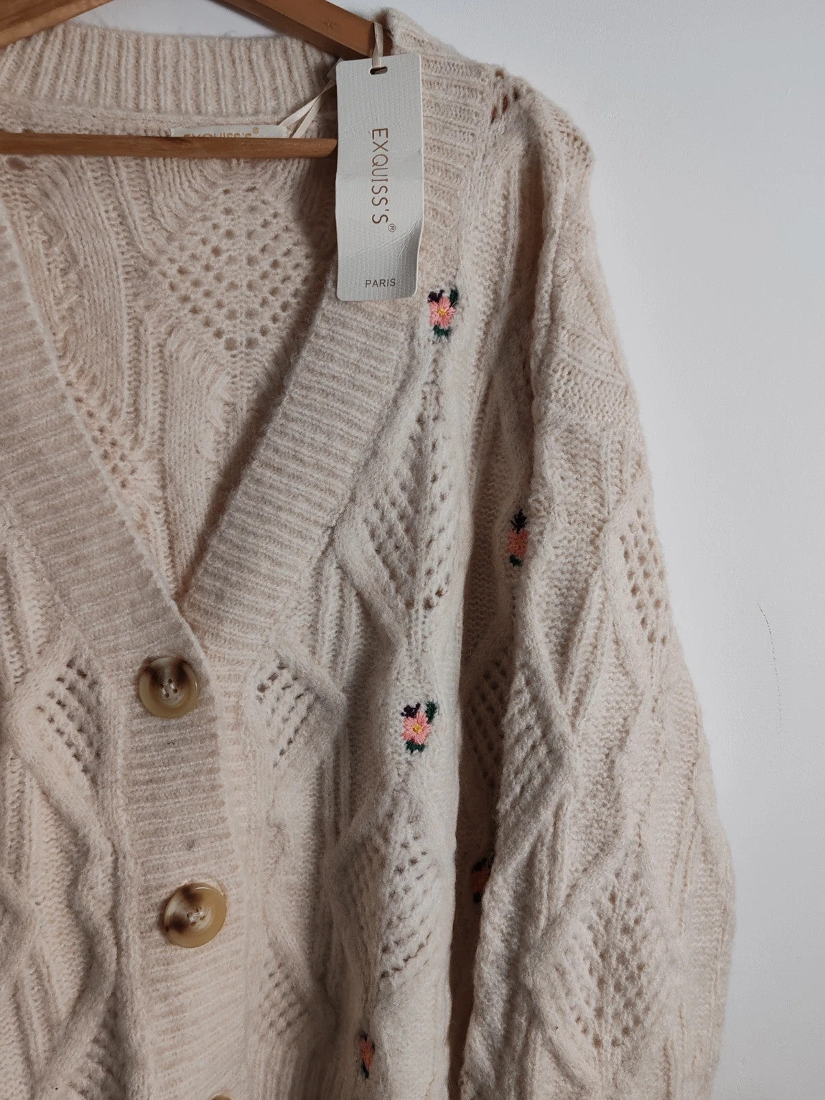 Cardigan broderies fleurs taille M/L