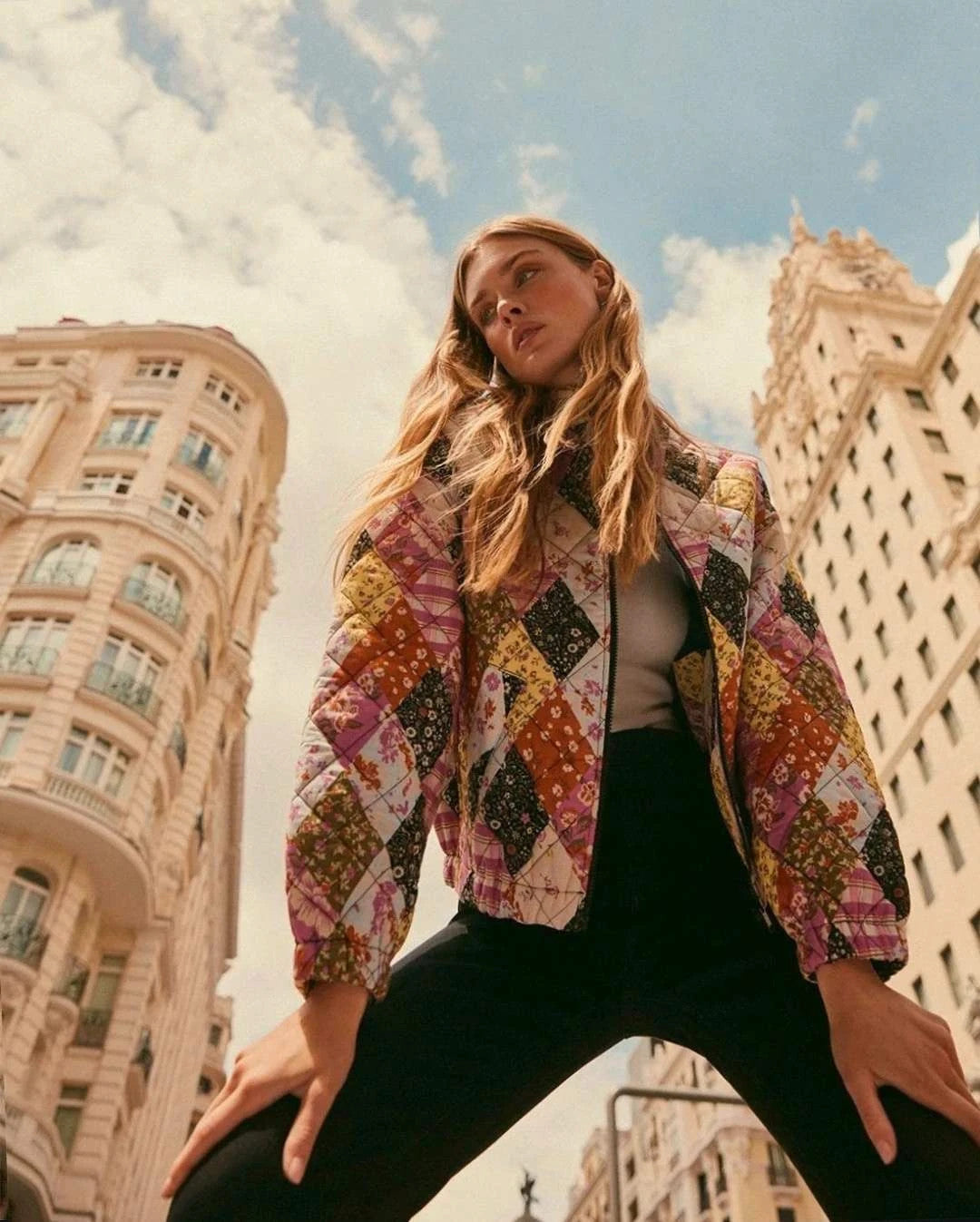 Veste bomber patchwork