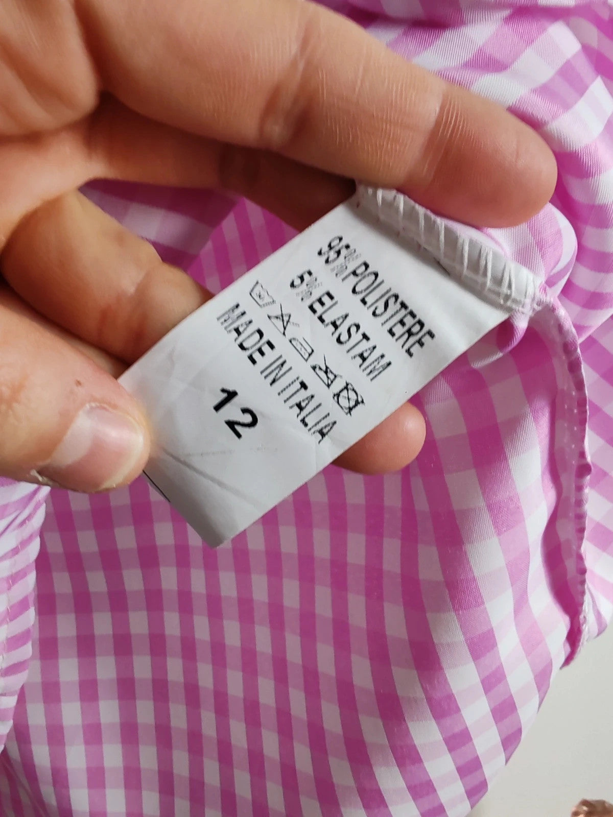 Blouse vichy col dentelle taille S