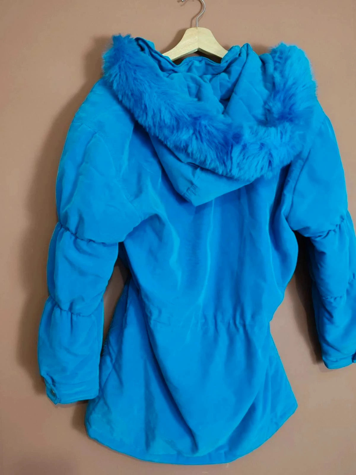 Manteau broderies bleu vintage