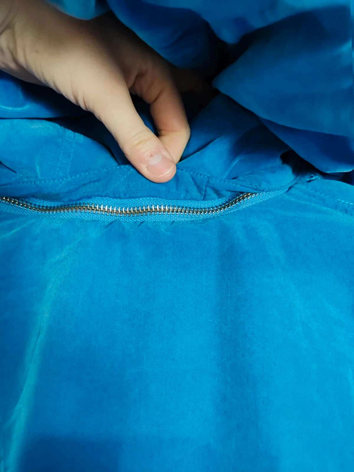 Manteau broderies bleu vintage