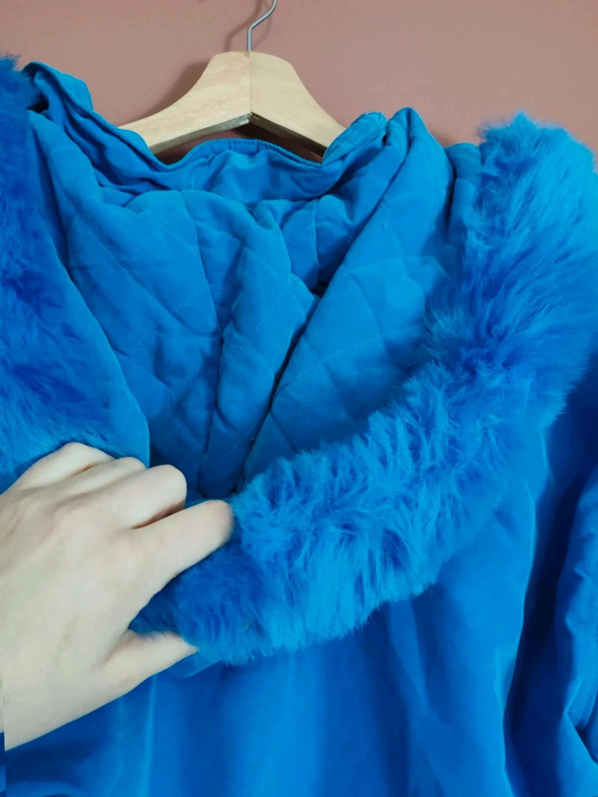 Manteau broderies bleu vintage