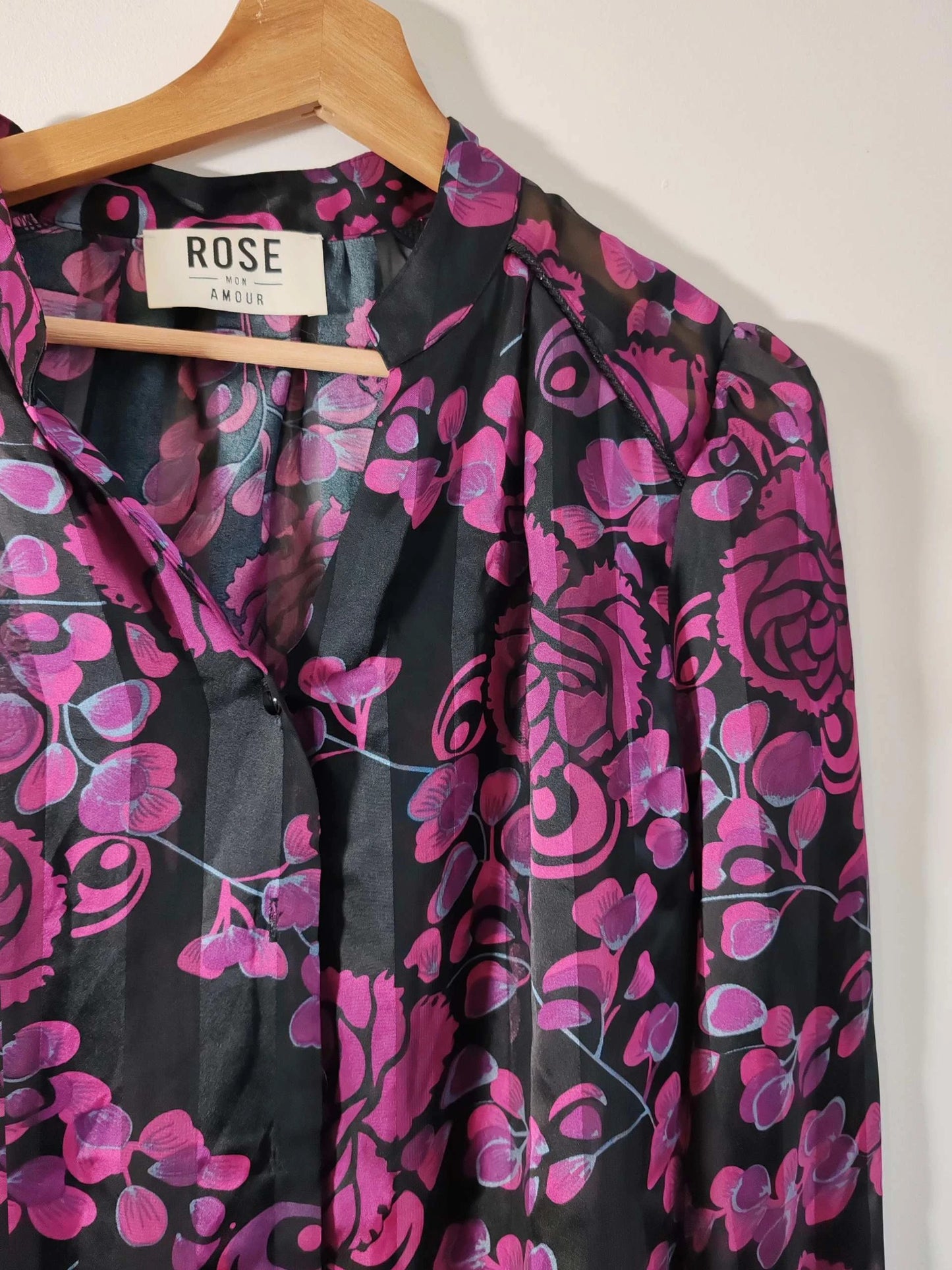 Blouse fleurie violet taille M