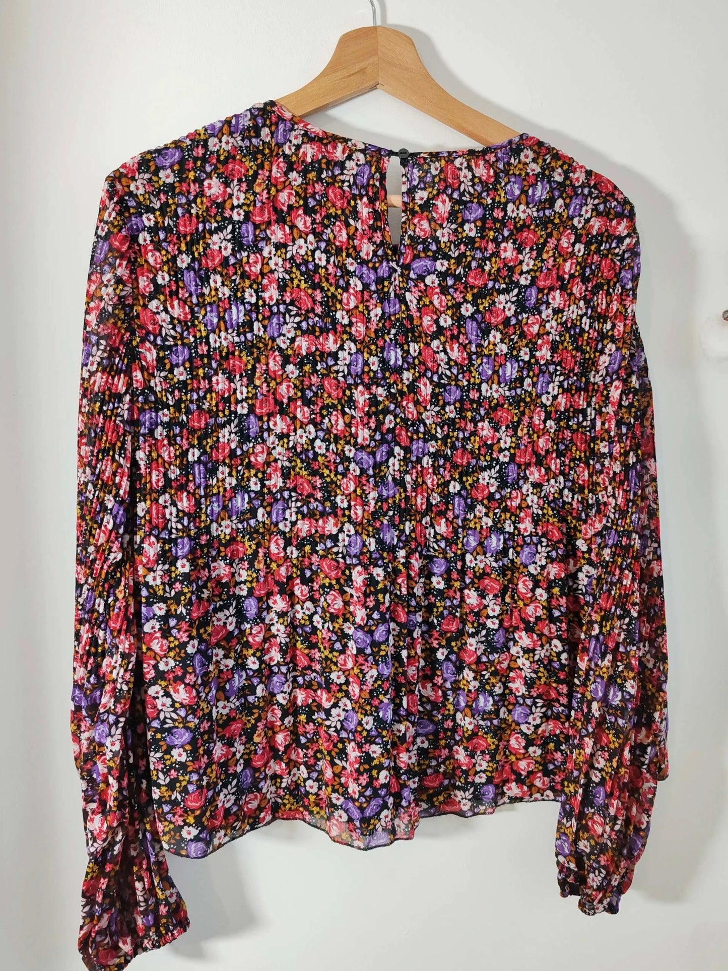 Blouse fleurie plissée taille L