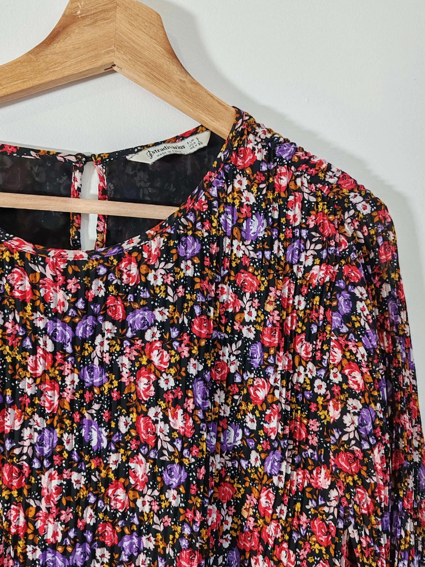 Blouse fleurie plissée taille L