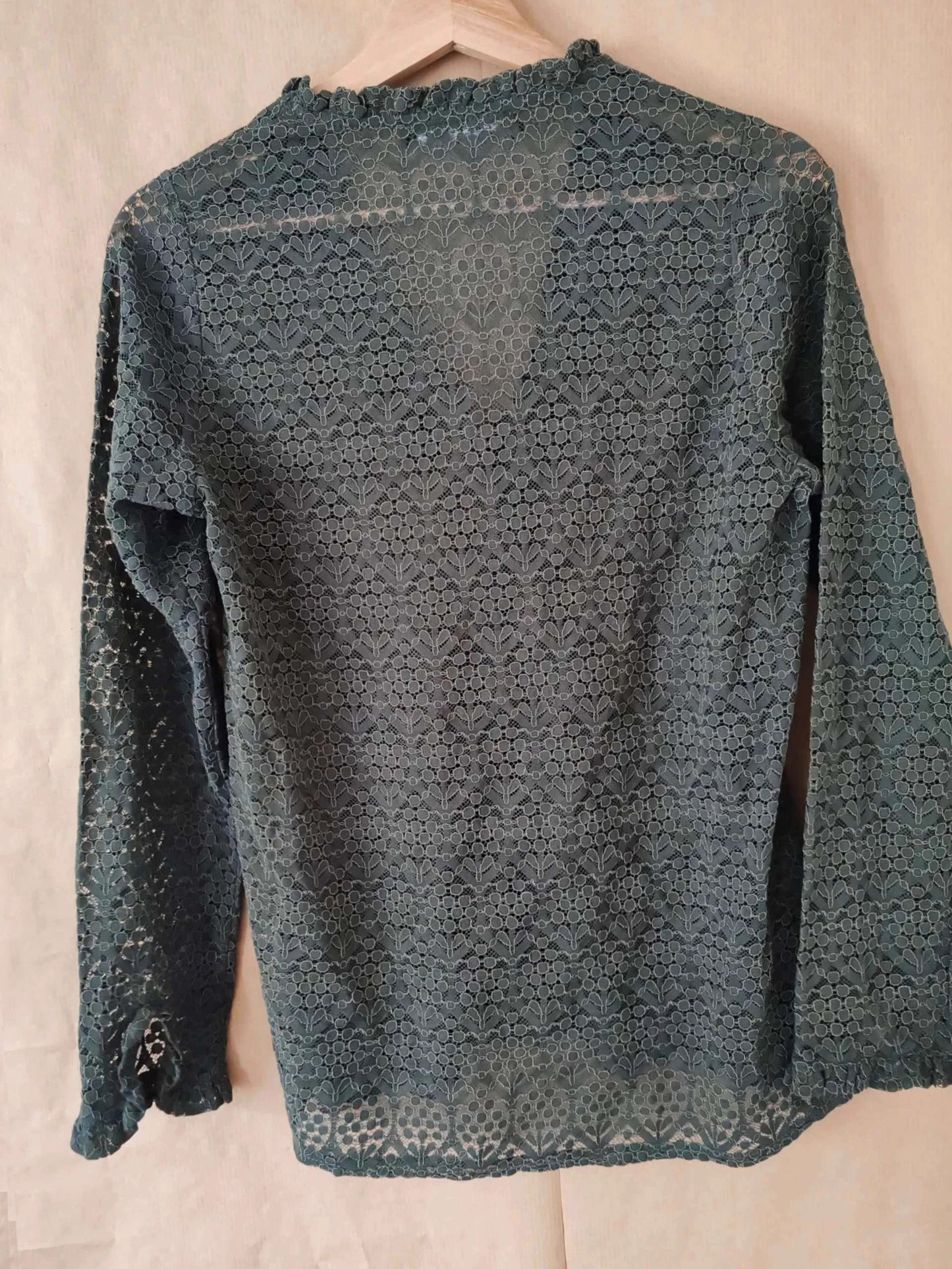 Blouse dentelle kaki