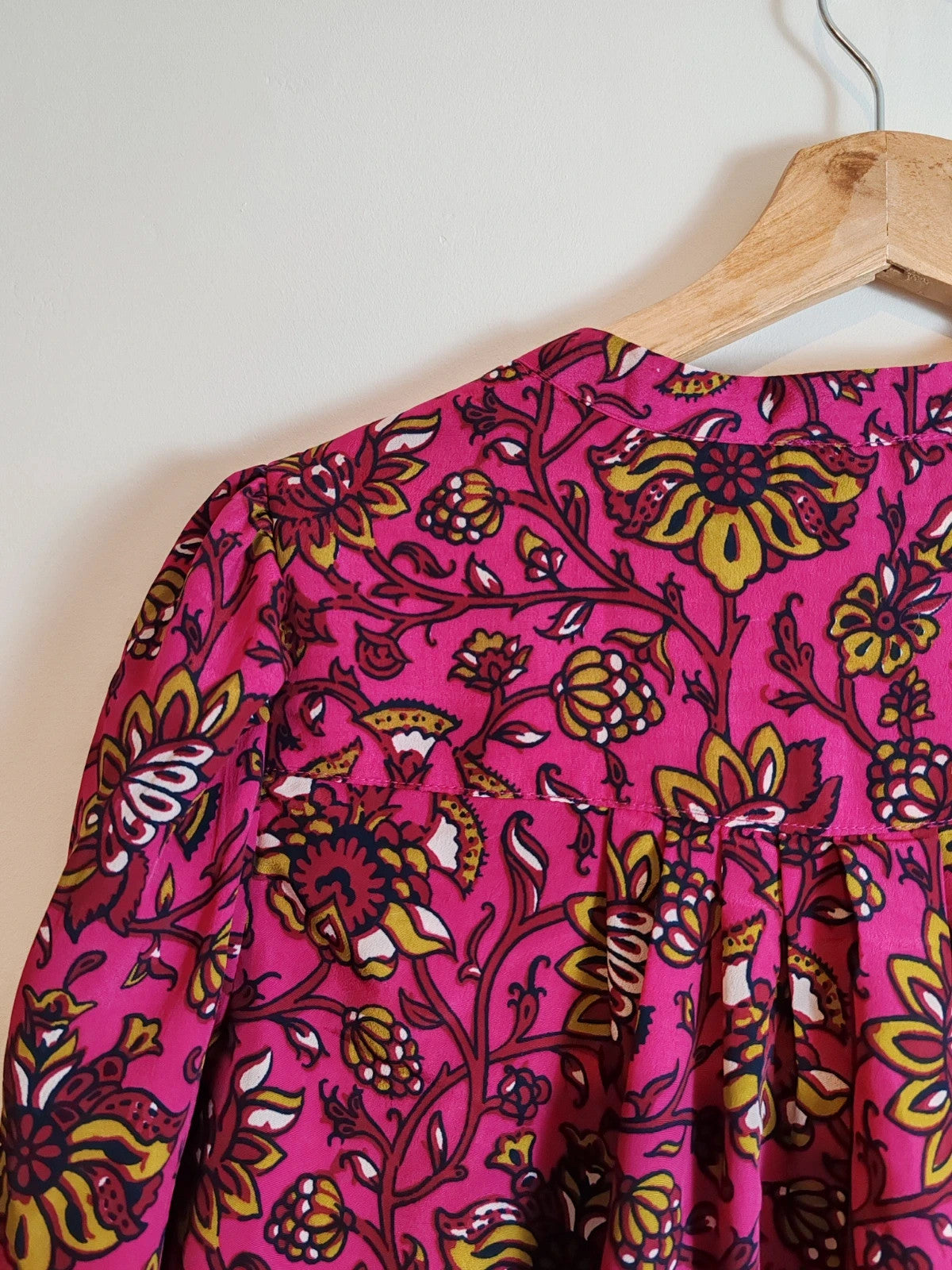 Blouse rose fleurie taille S/M