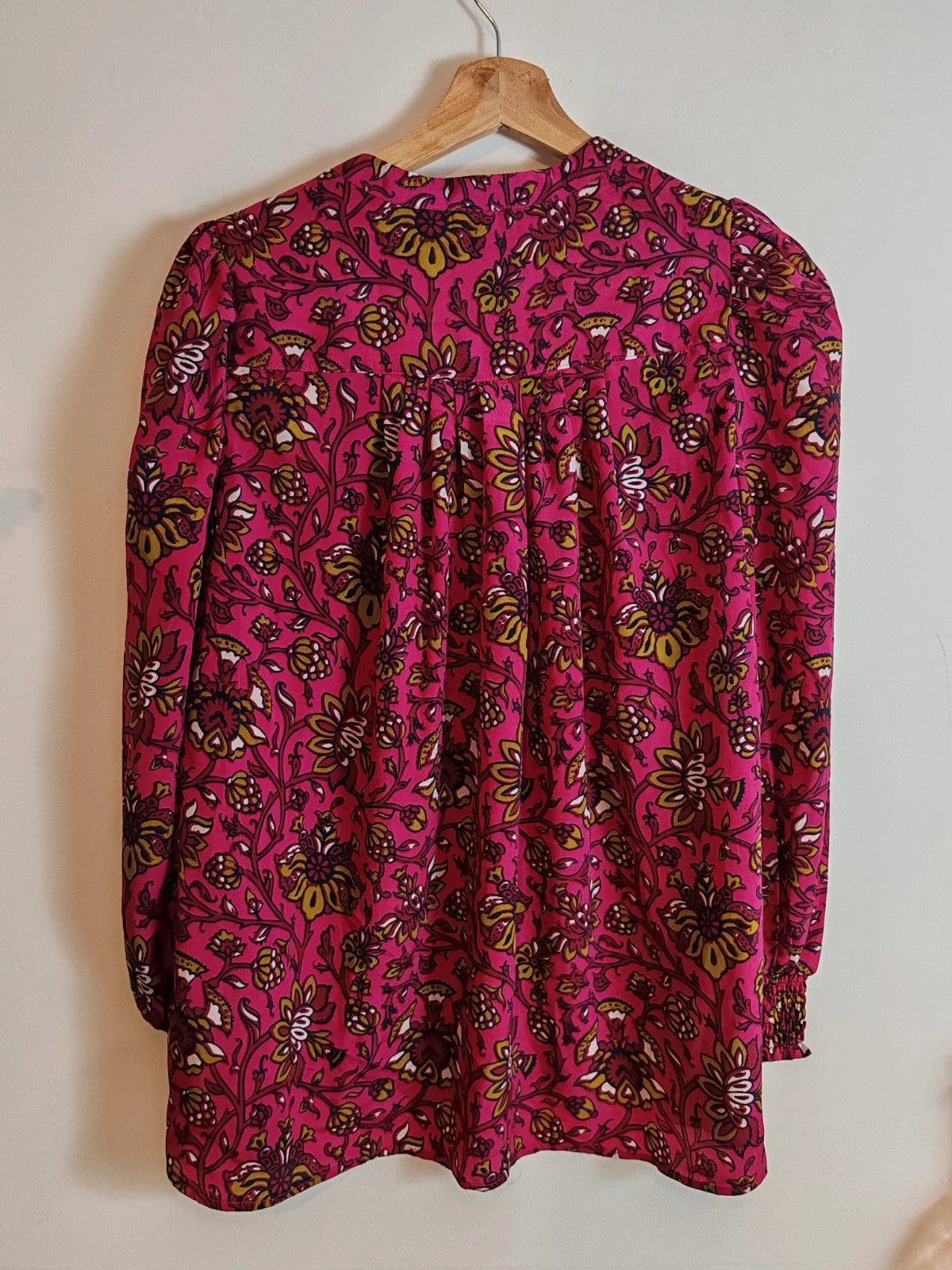 Blouse rose fleurie taille S/M