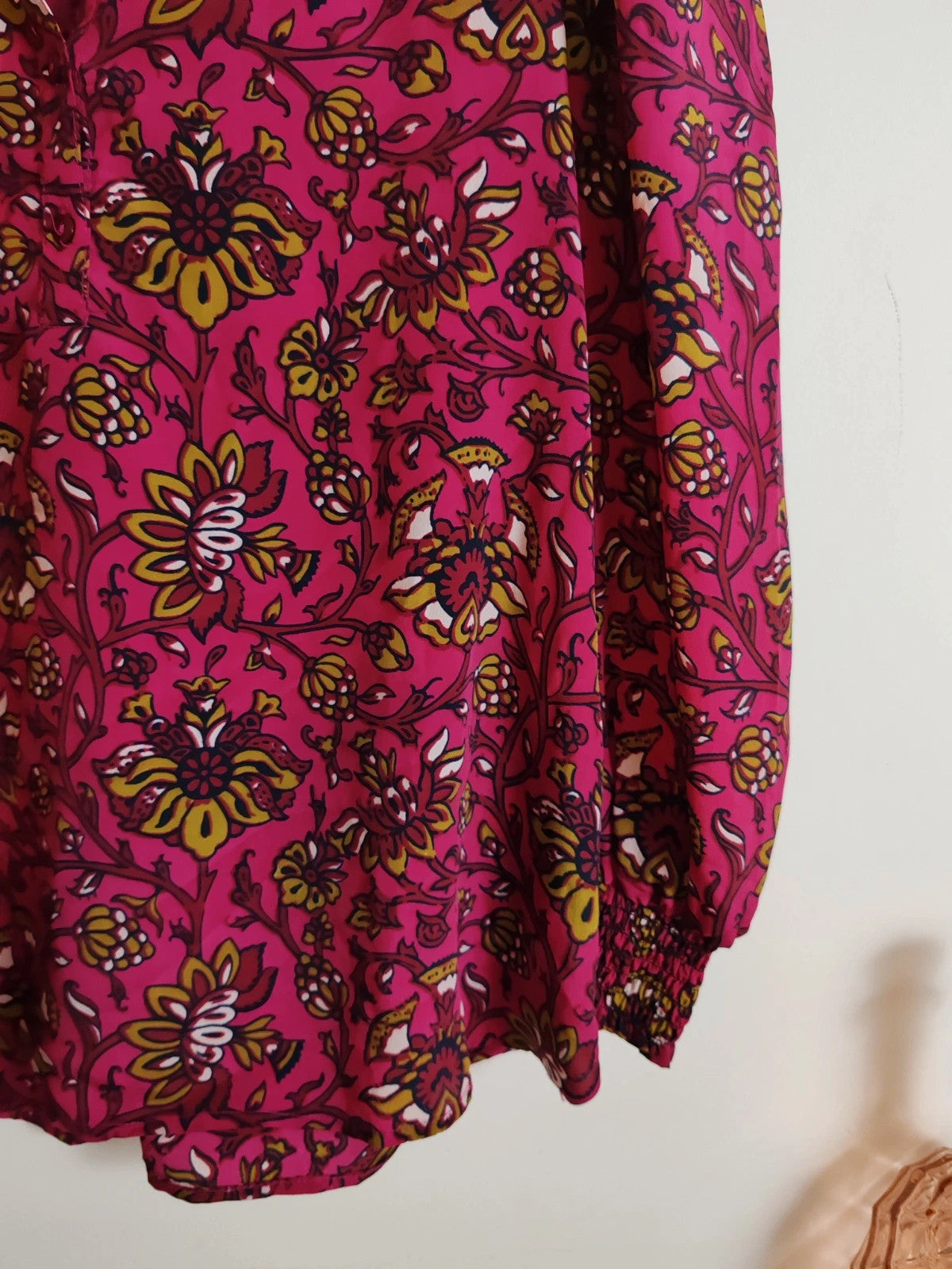 Blouse rose fleurie taille S/M