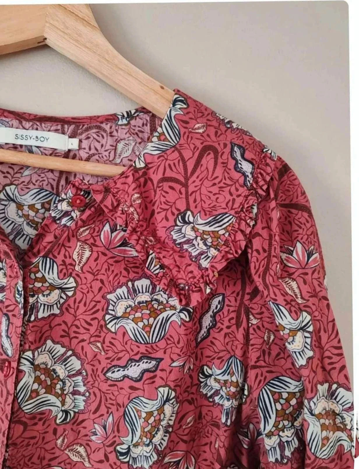 Chemise col claudine motif