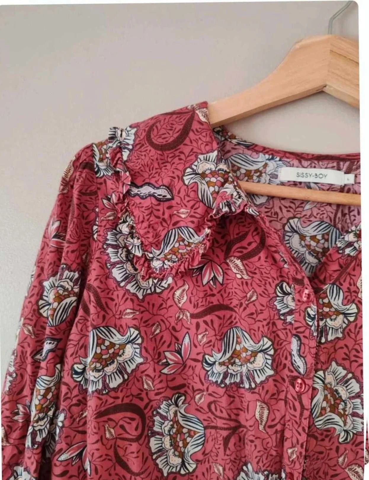 Chemise col claudine motif