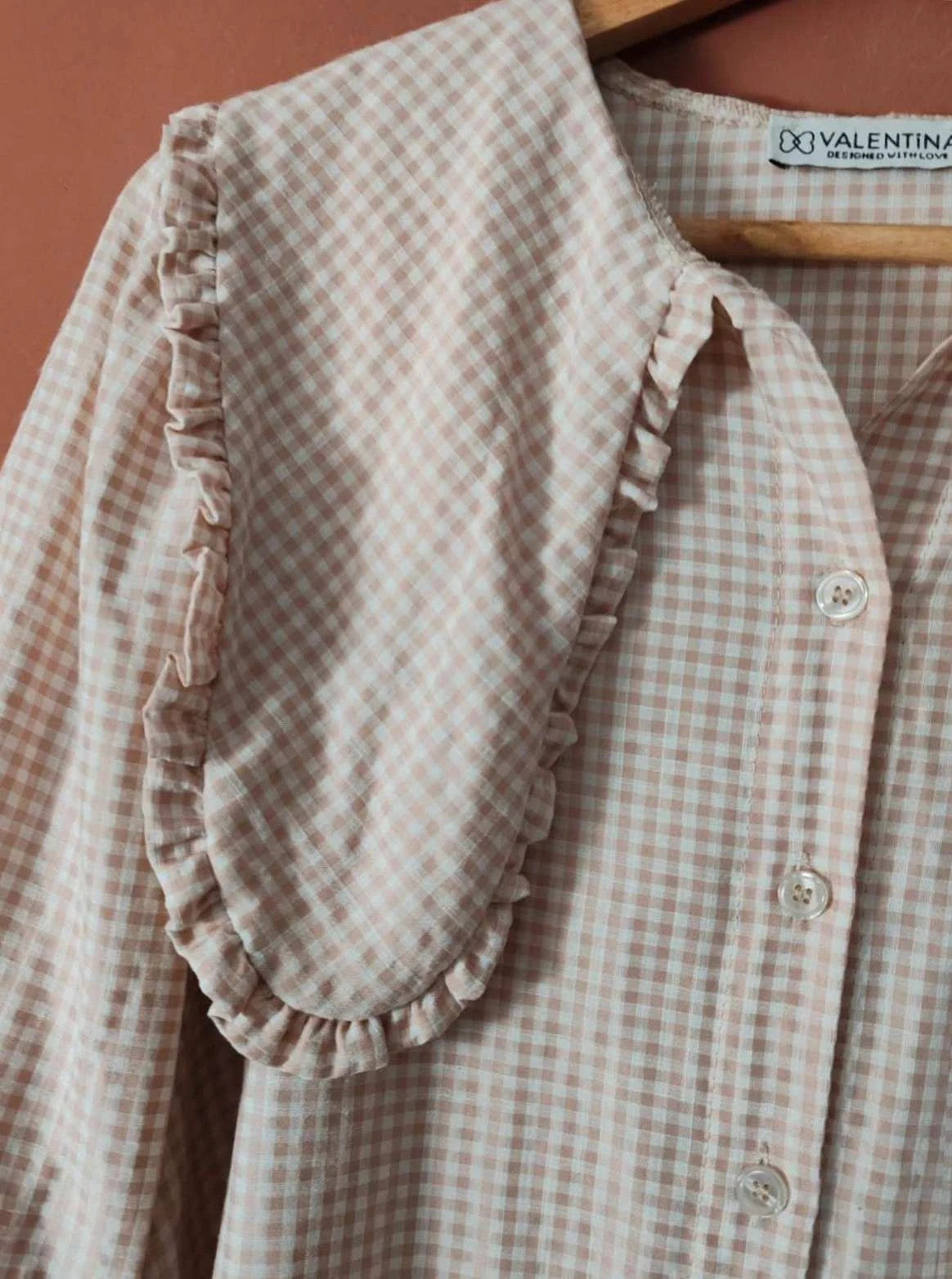 Blouse vichy col claudine