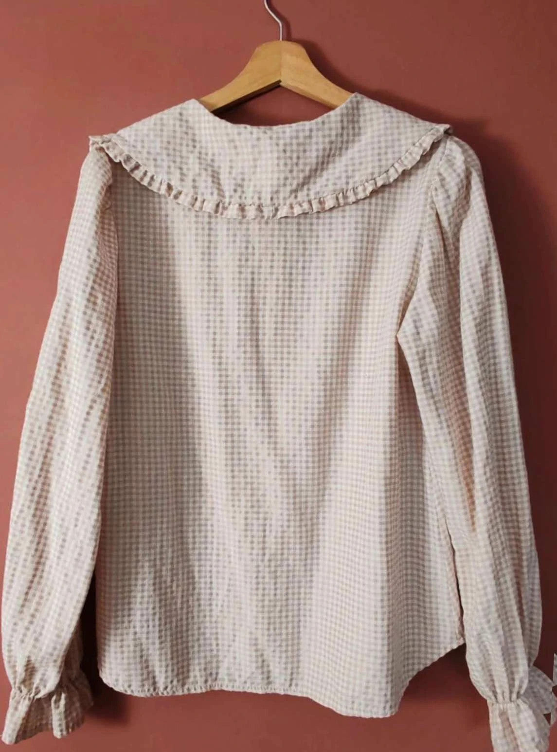Blouse vichy col claudine