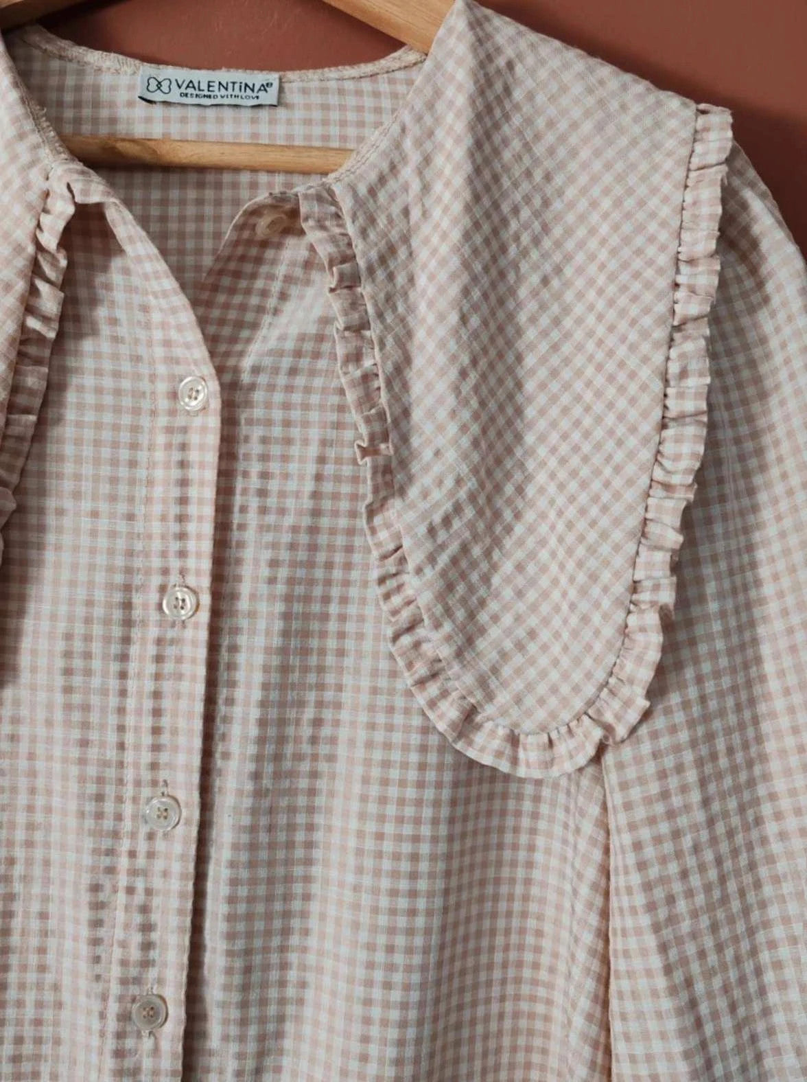Blouse vichy col claudine