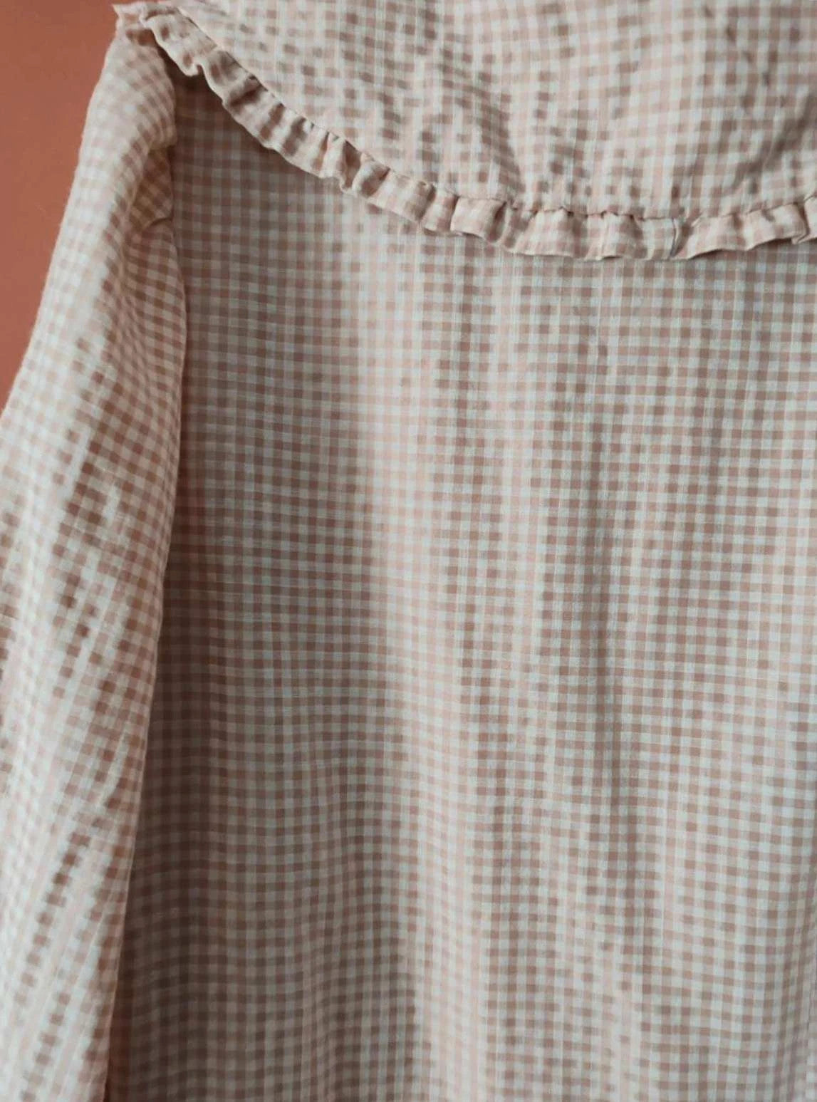 Blouse vichy col claudine