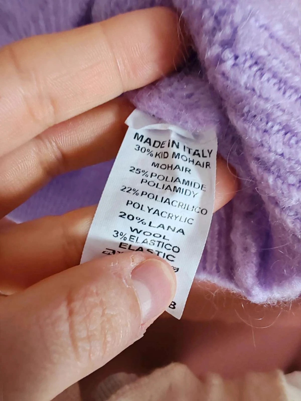 Pull kid mohair mauve taille M/L