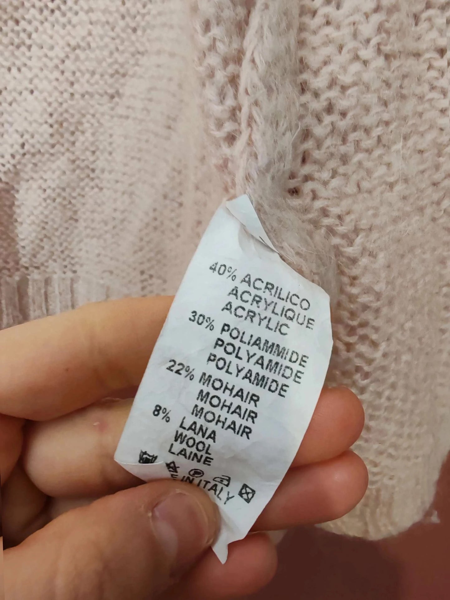 Cardigan mohair rose pale