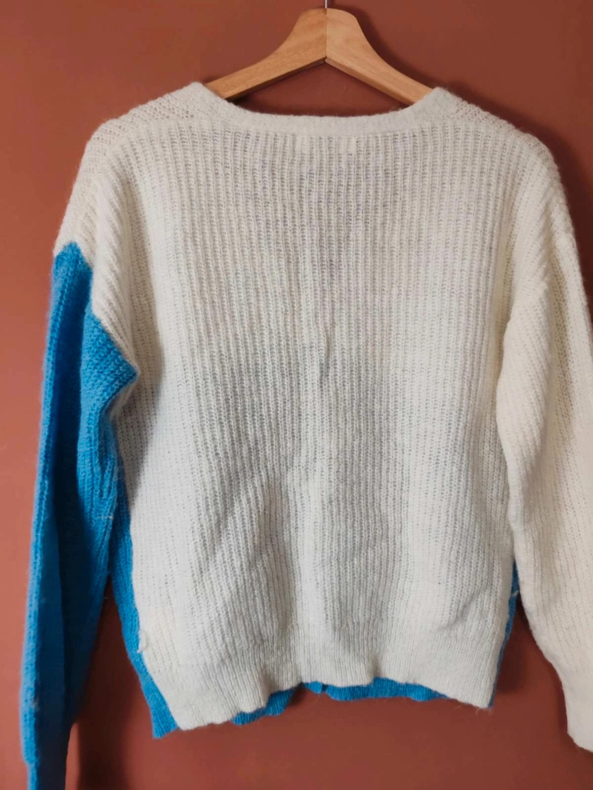 Cardigan blanc et bleu