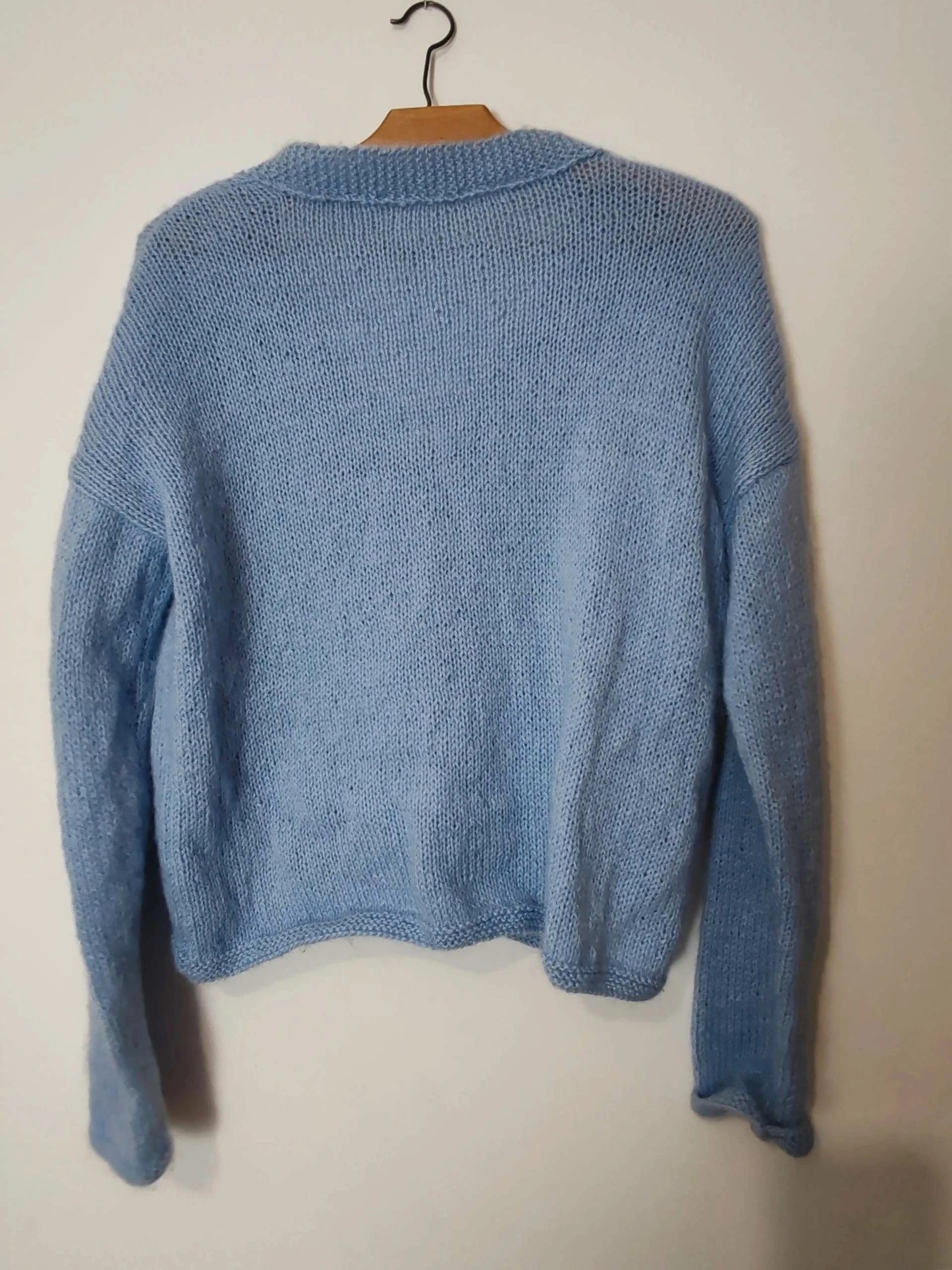 Cardigan duveteux bleu