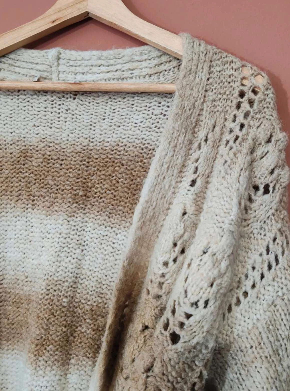 Gilet long beige taille M
