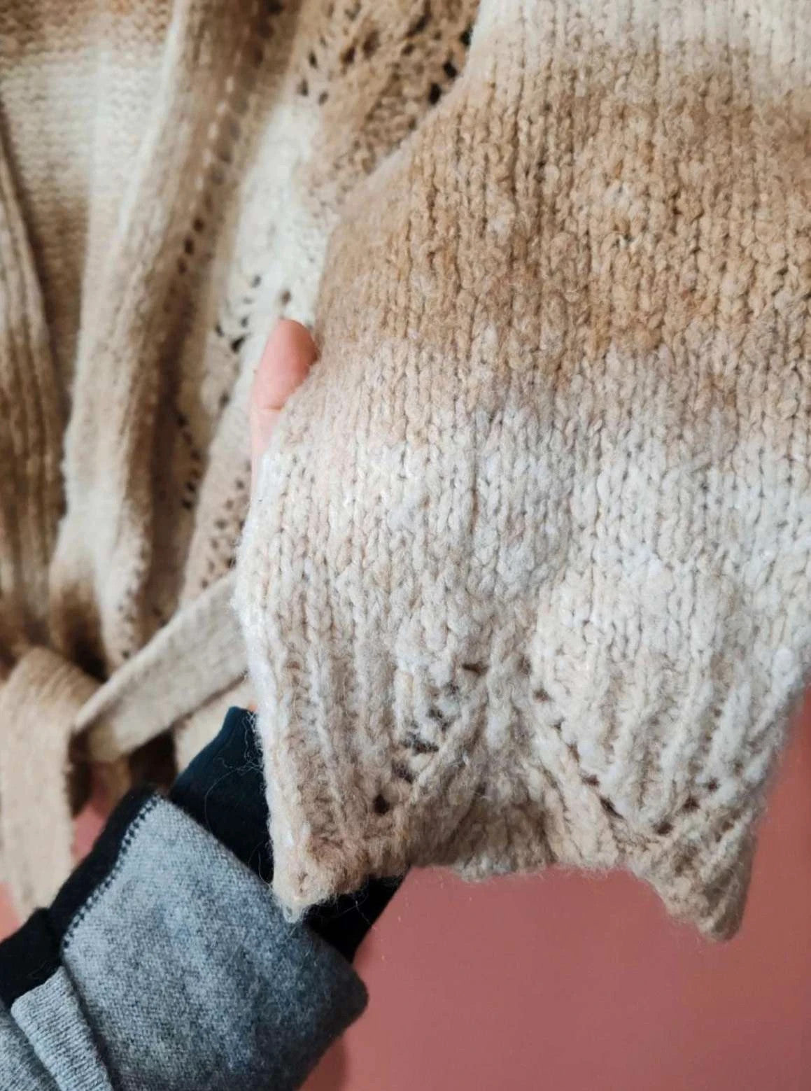 Gilet long beige taille M